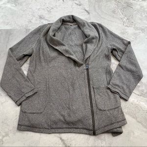 Talbots‎ Gray Moto Cotton Cardigan Sweater Size Medium M